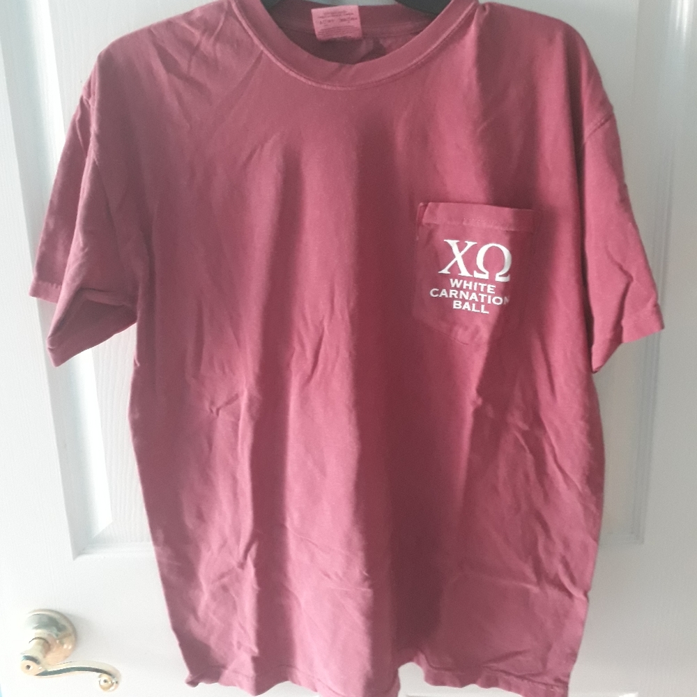 Chi Omega White Carnation ball short sleeve tees